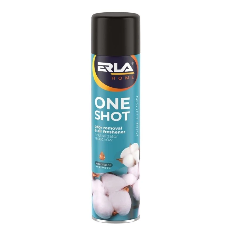 اسپری خوشبوکننده و بوگیر ERLA ONE SHOT رایحهٔ PURE COTTON ۶۰۰ میلیلیتری — 1