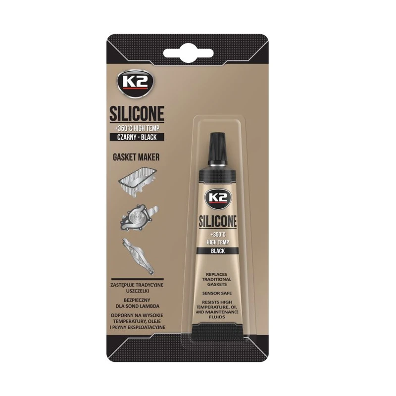 چسب سیلیکون نسوز مشکی K2 مقاوم تا ۳۵۰ درجه ۲۱ گرمی blister — 1