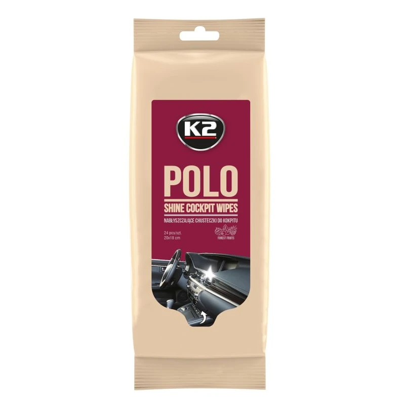 دستمال مرطوب براقکنندهٔ داشبورد K2 POLO SHINE WIPES — 1