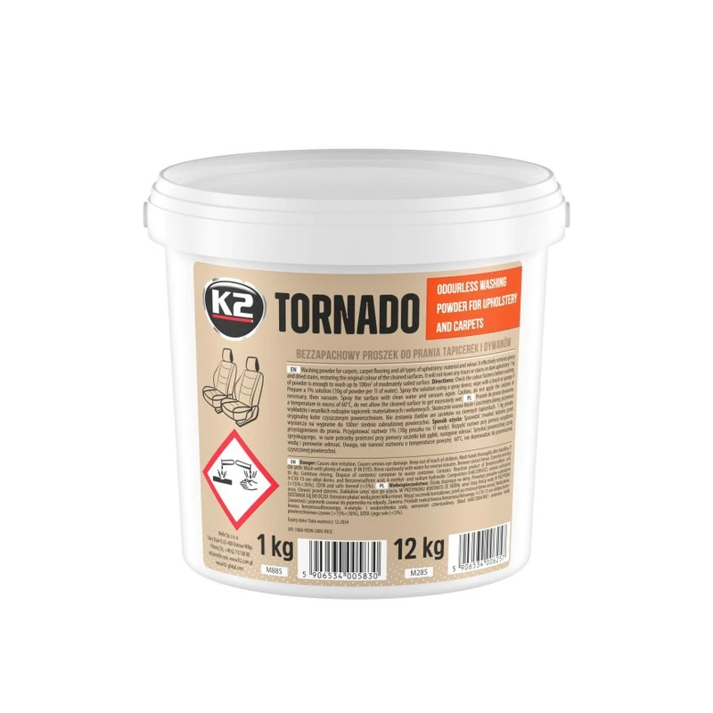پودر شستوشوی رویه و موکت K2 TORNADO ۱ کیلوگرمی — 1