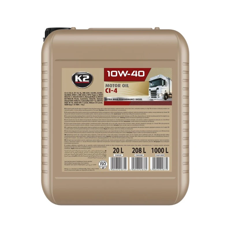 روغن موتور K2 10W-40 CI-4 ۲۰ لیتری — 1