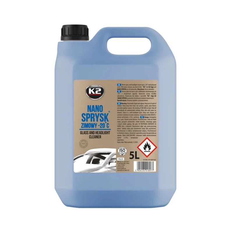 مایع شیشهشوی زمستانی K2 NANO SPRYSK منفی ۲۰ درجه ۵ لیتری — 1